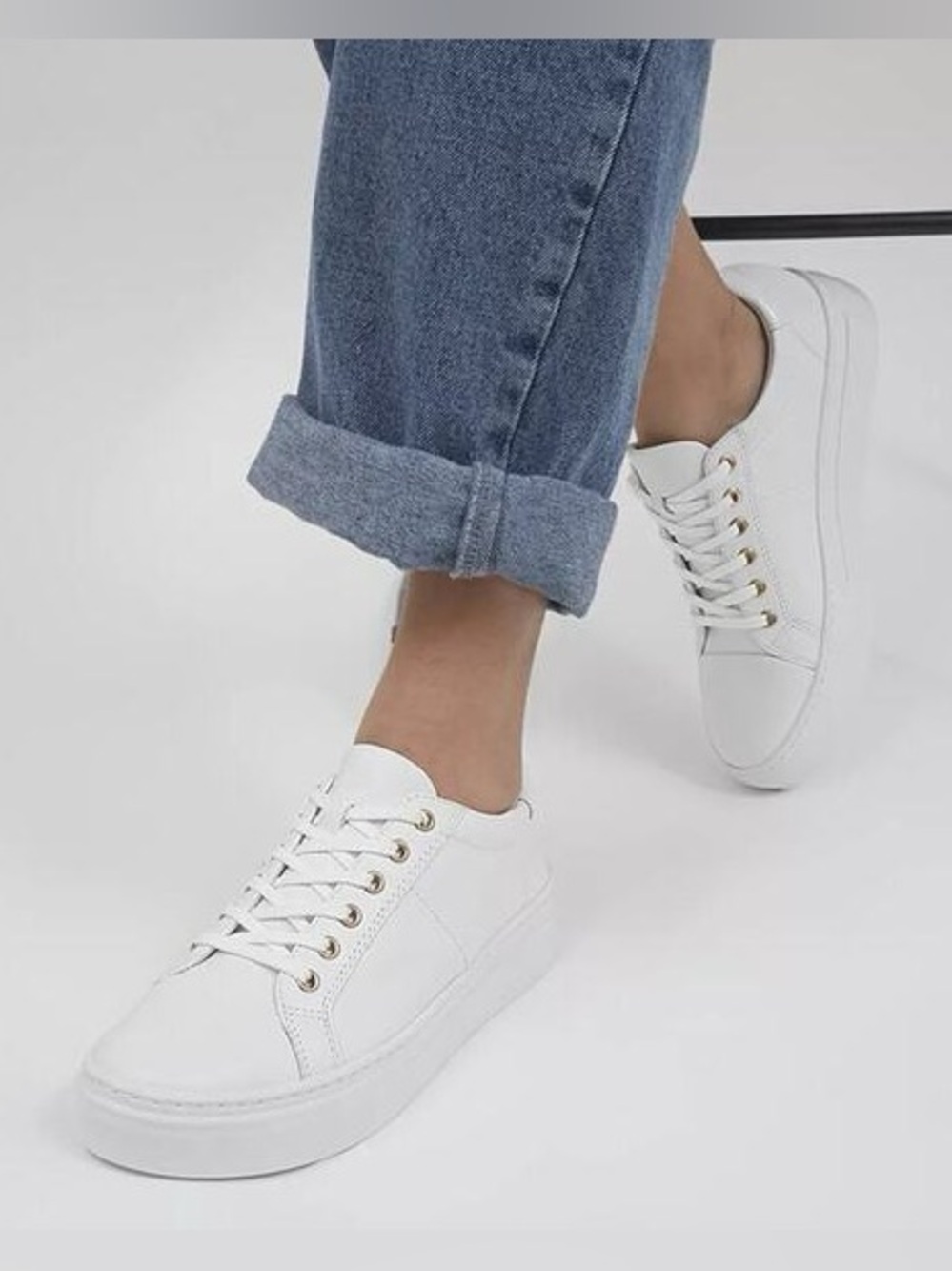 Vagabond Zoe White Leather Lace-Up Platform Sneakers, Women Size 11